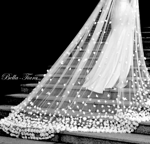 Petals - Beautiful 3d petal flower cathedral wedding veil