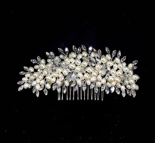 Crystal pearl bridal comb, wedding comb, wedding headpiece, bridal hair accessory
