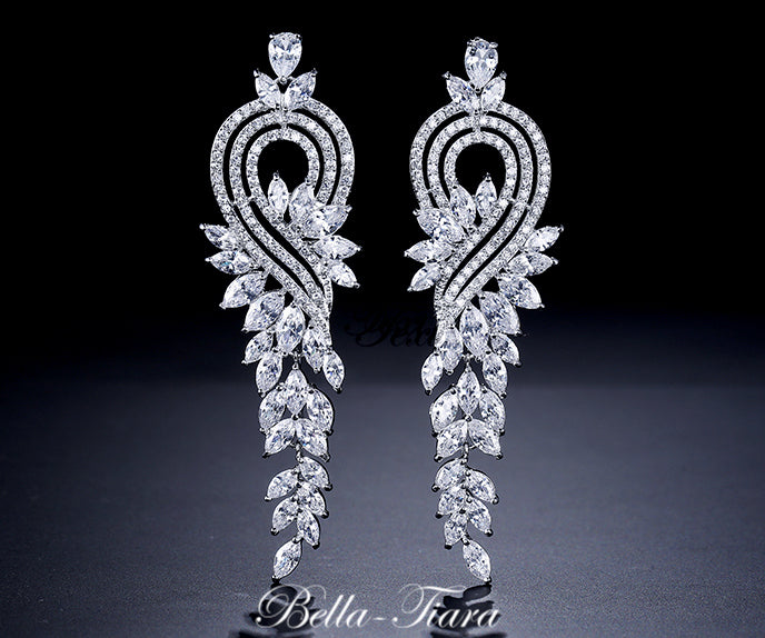 crystal long drop earrings