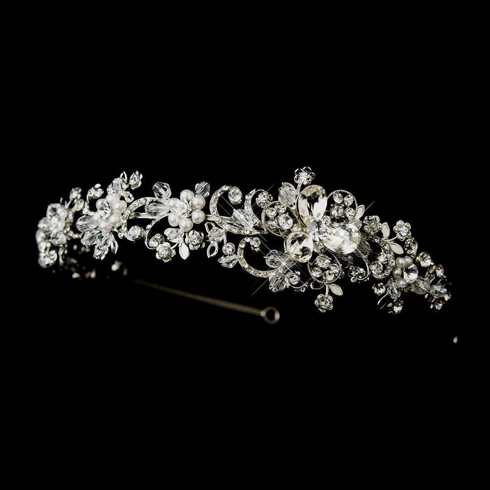 pearl crystal wedding headband