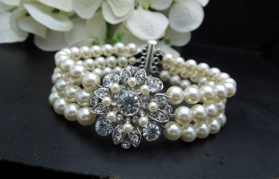 Pearl Bracelet Wedding Accessories to Perfectly Match Your Veil, Dress, and Crown