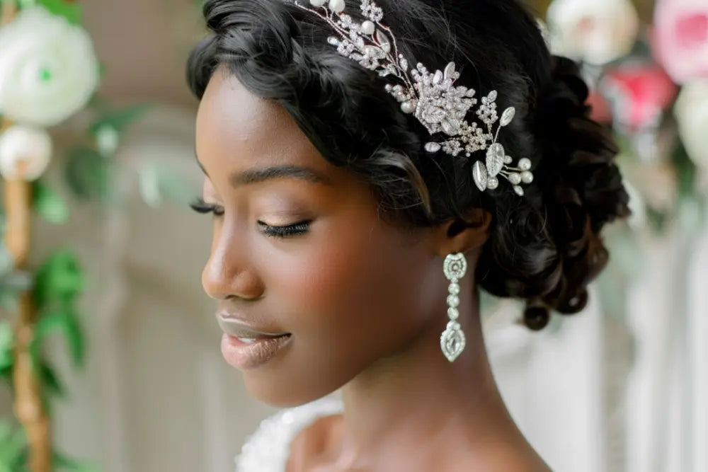 Bridal Hair Adornments for Low Buns, Braids, and Loose Curls