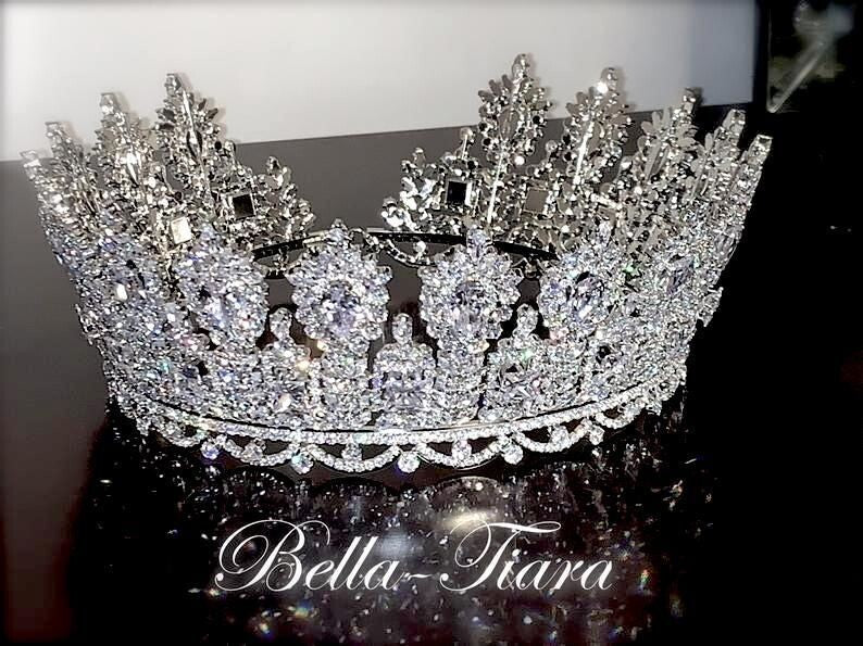 Athena, Gold Swarovski Crystal Crown Tiara