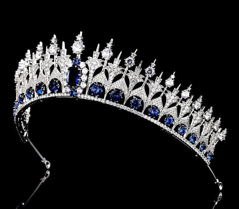 Sapphire - Royal Navy Blue Swarovski Crystal Tiara