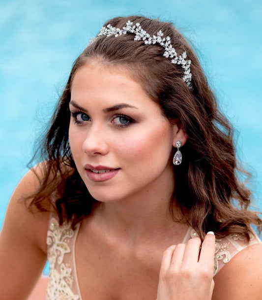 Roma, Crystal silver bridal headpiece