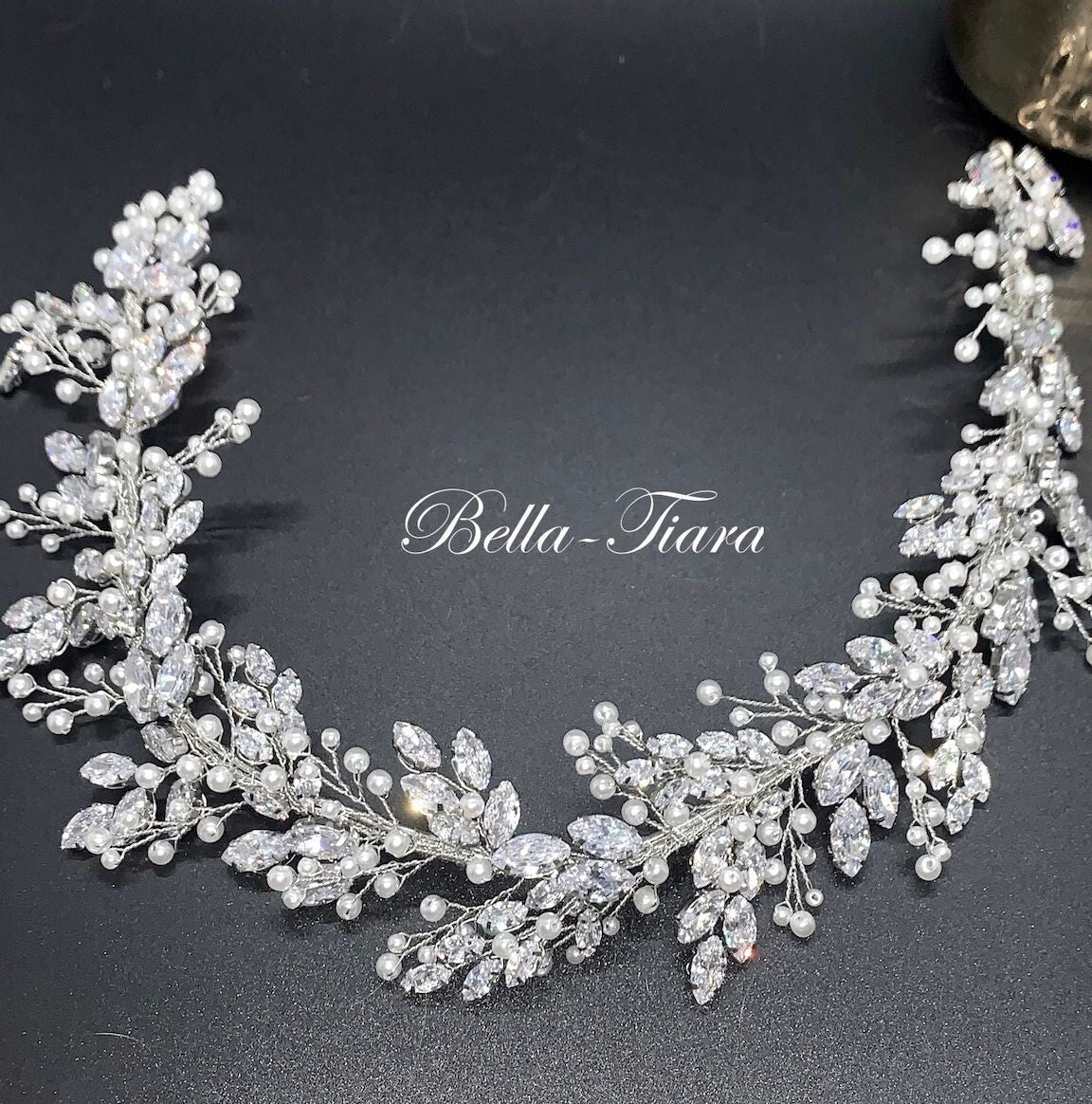 Beatapearl - Crystal Pearl wedding headpiece