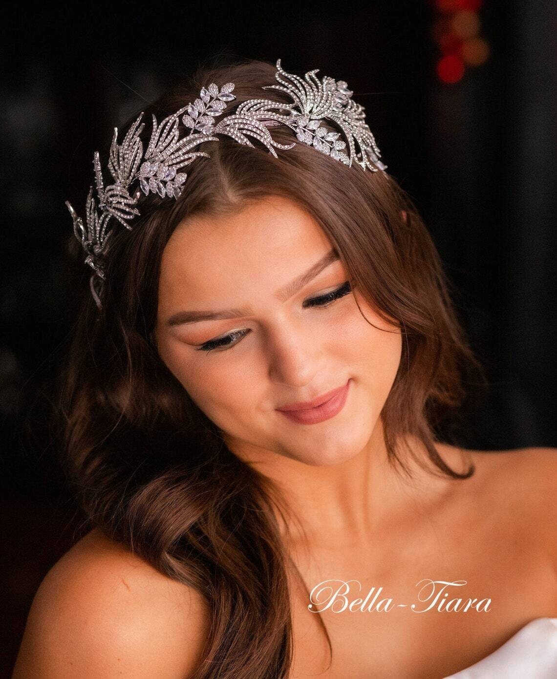 Alexandra, Couture Crystal Wedding Headpiece Headband