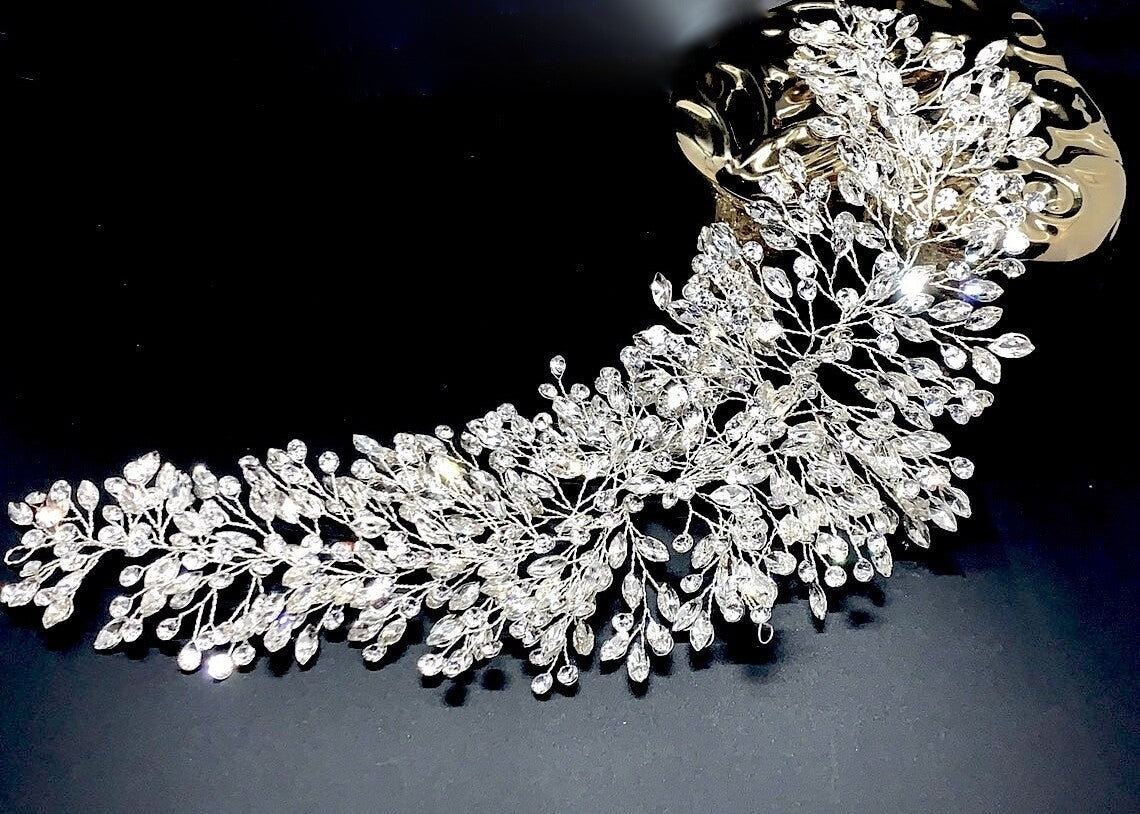 Aretha - Dazzling Crystal wedding hairpiece