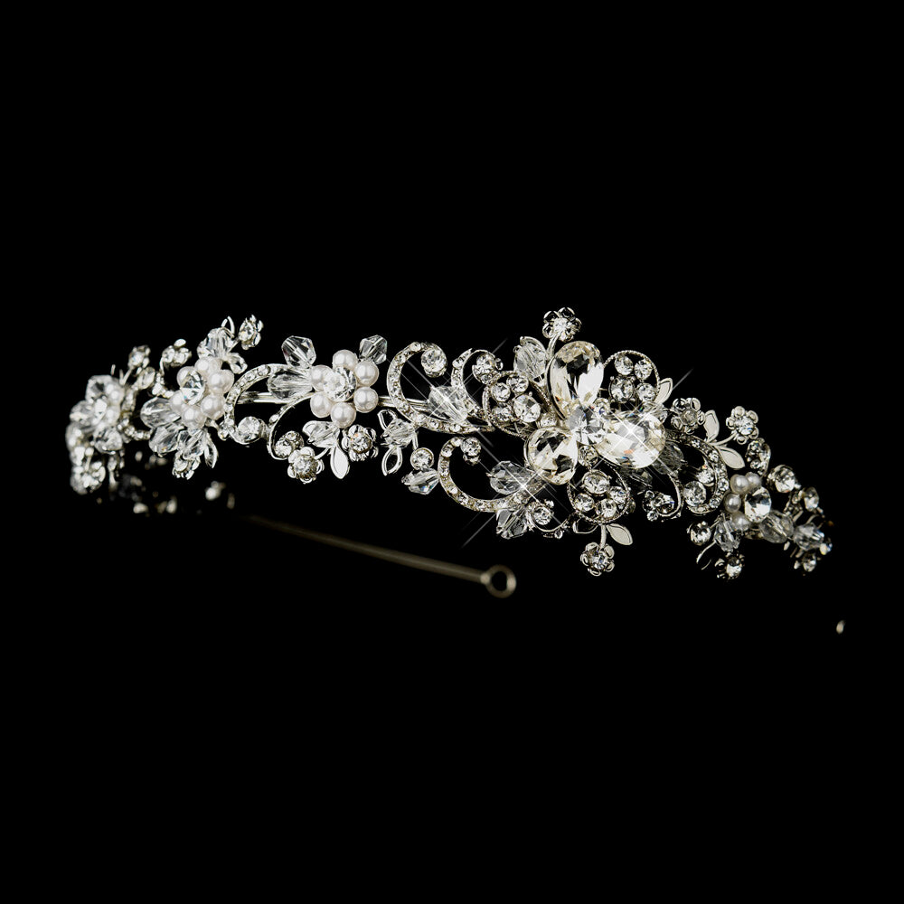 Valentina - Romantic bridal pearl crystal headband