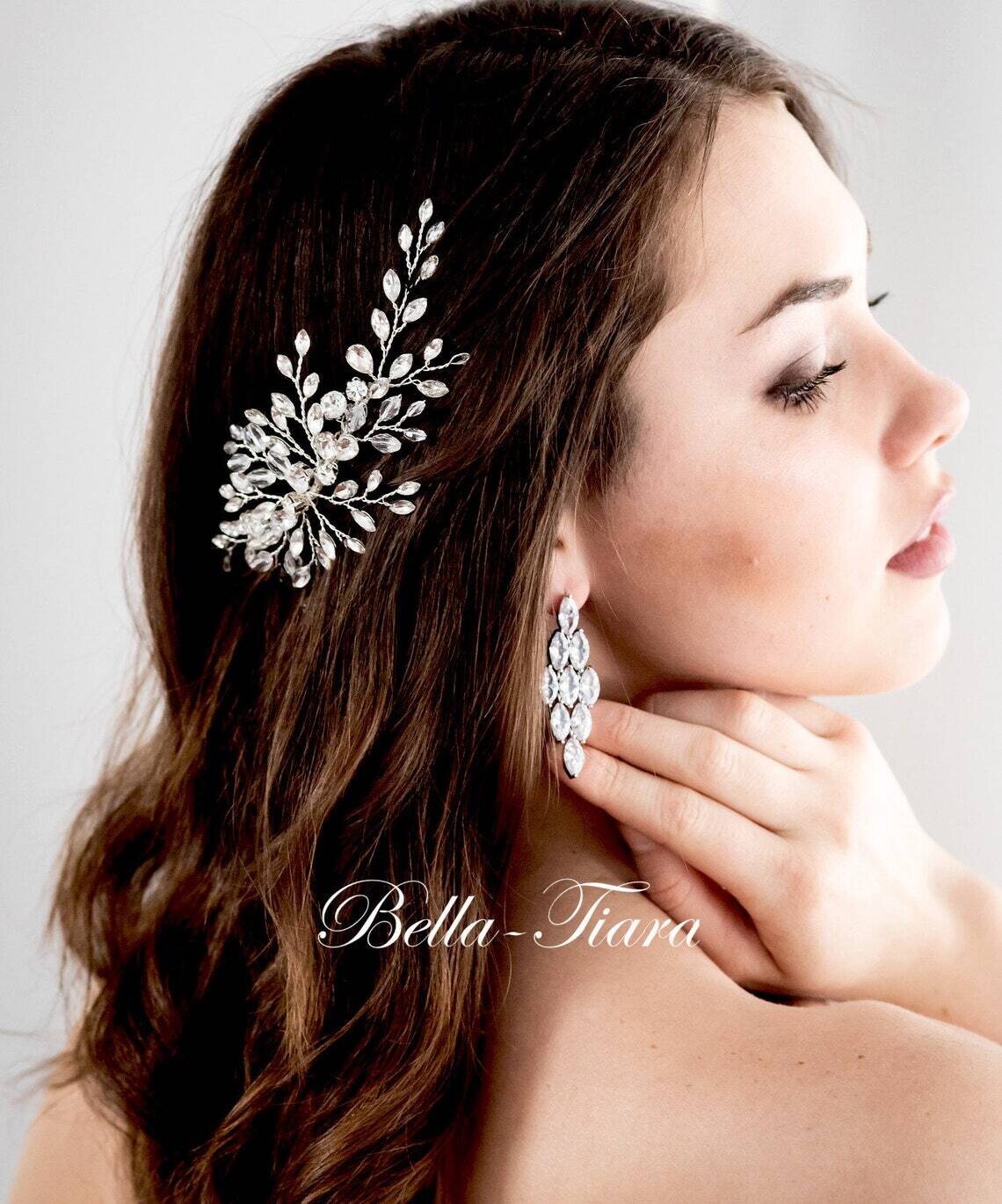 Ellarose- Dazzling rose gold wedding Crystal hair comb