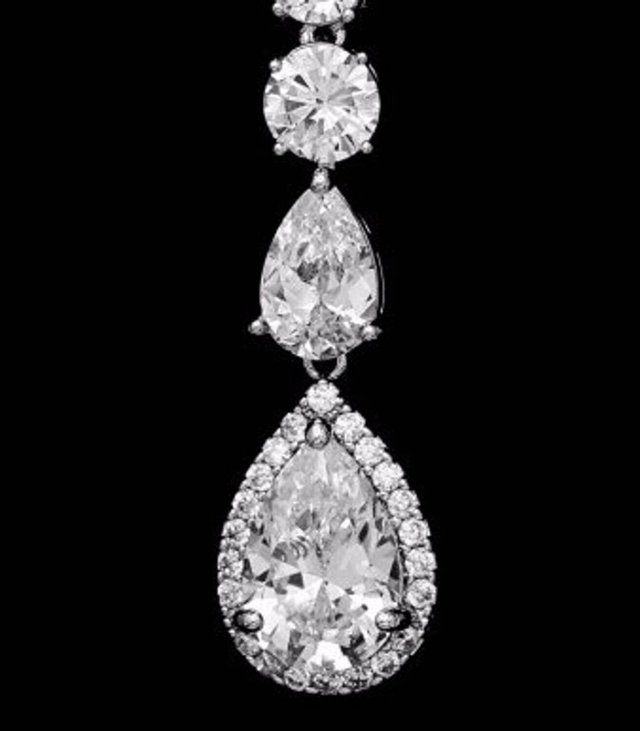 Celia Beautiful crystal drop bridal earrings