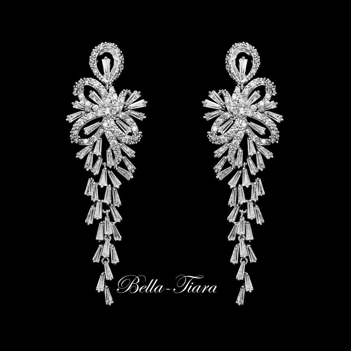 Dana -  Beautiful swarovski crystal drop wedding earrings