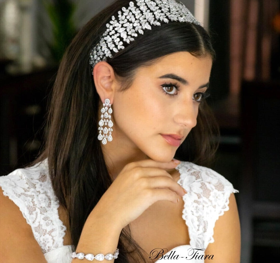 Chelsi - Crystal chandelier bridal earrings
