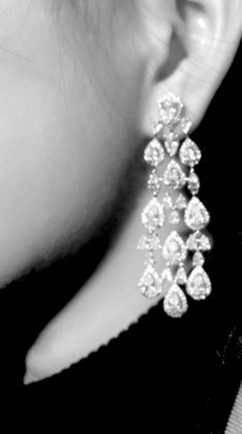 Chelsi - Crystal chandelier bridal earrings