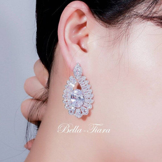 Liana - Beautiful elegant crystal bridal earrings