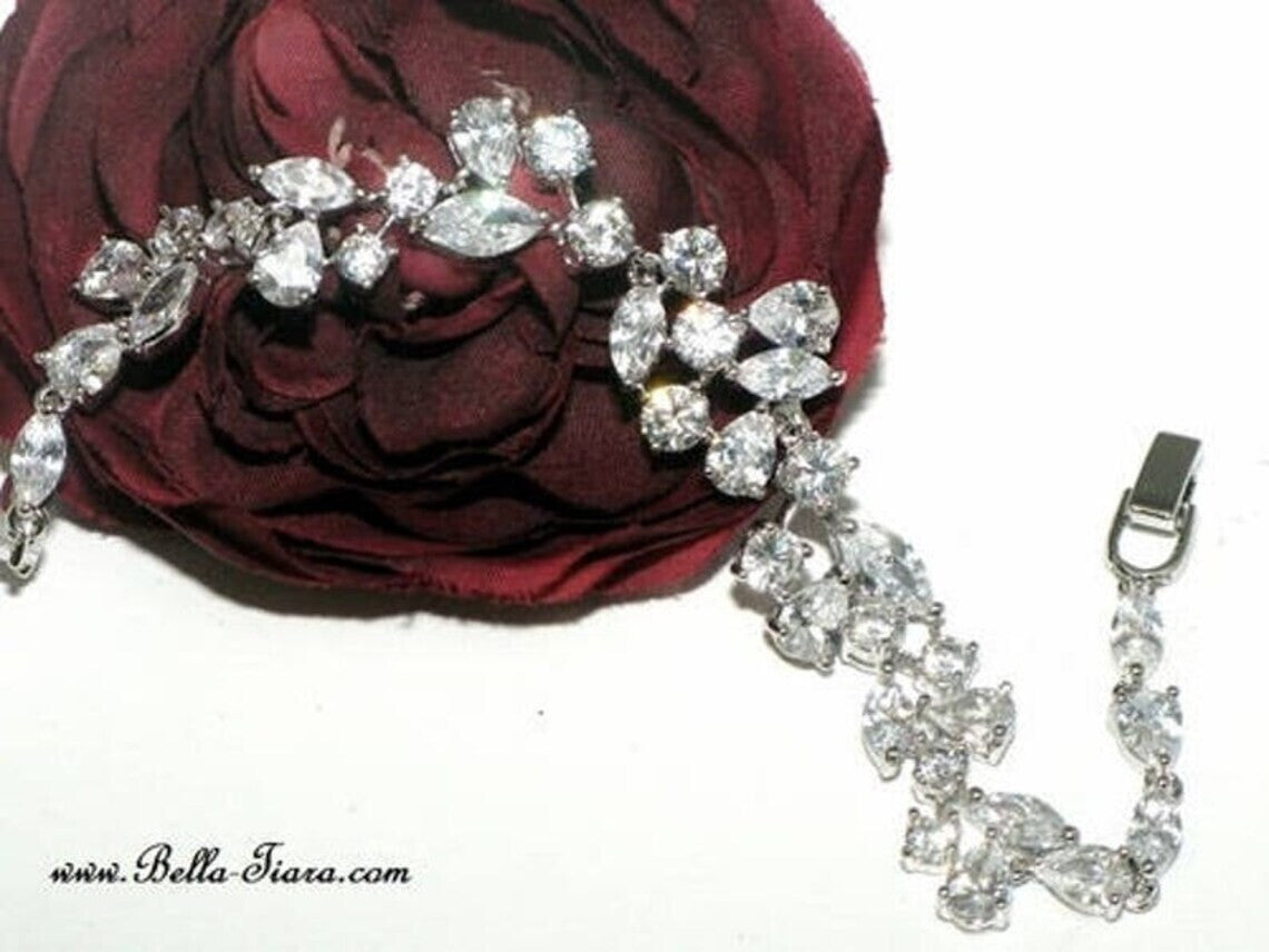 Lia - Crystal statement bridal drop earrings