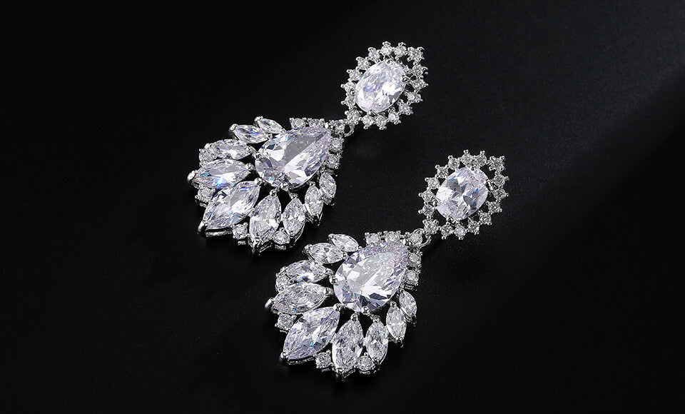 Malania -  Vintage inspired bridal earrings