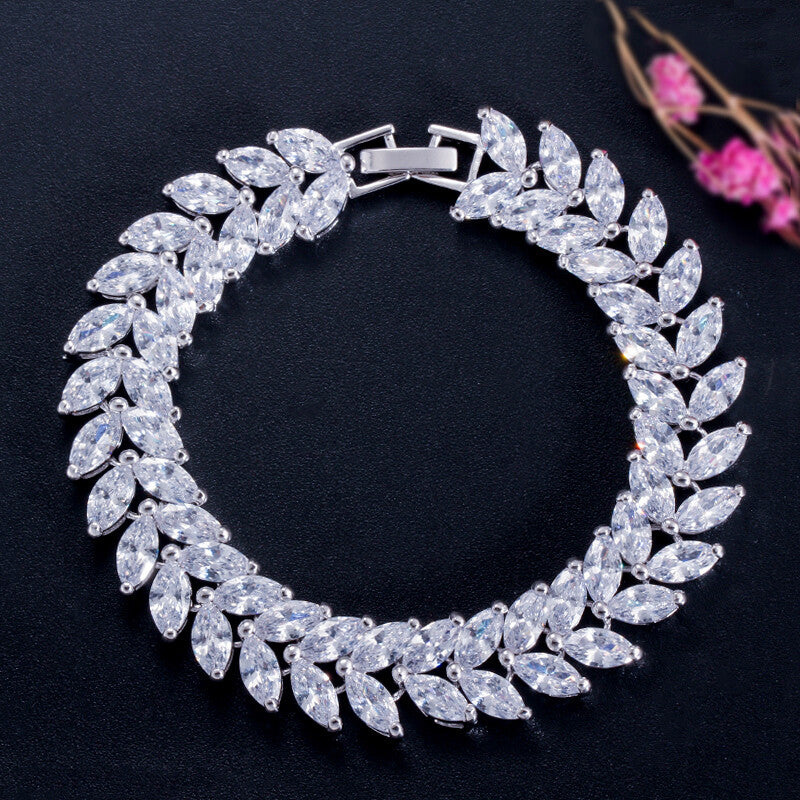 Malba, Swarovski Crystal long bridal drop earrings