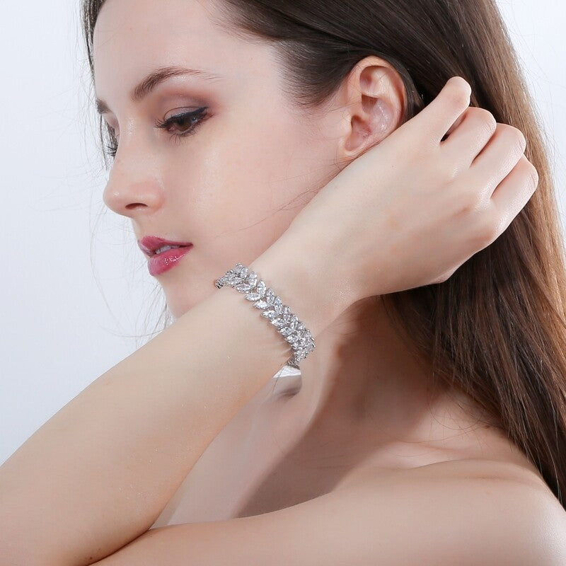 Amanda Swarovski Crystal long bridal earrings