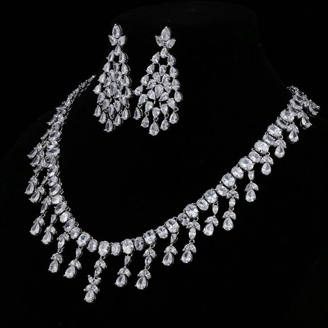 Dakara -  Beautiful CZ bridal necklace set