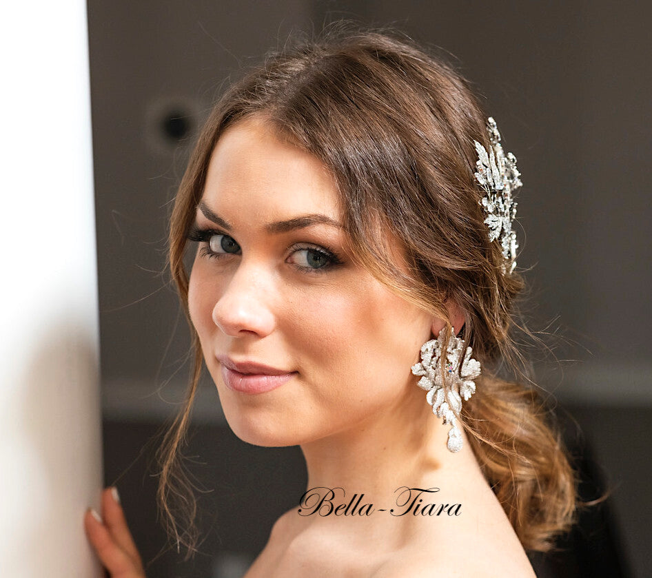 Mayrose - Glamorous crystal rose statement earrings