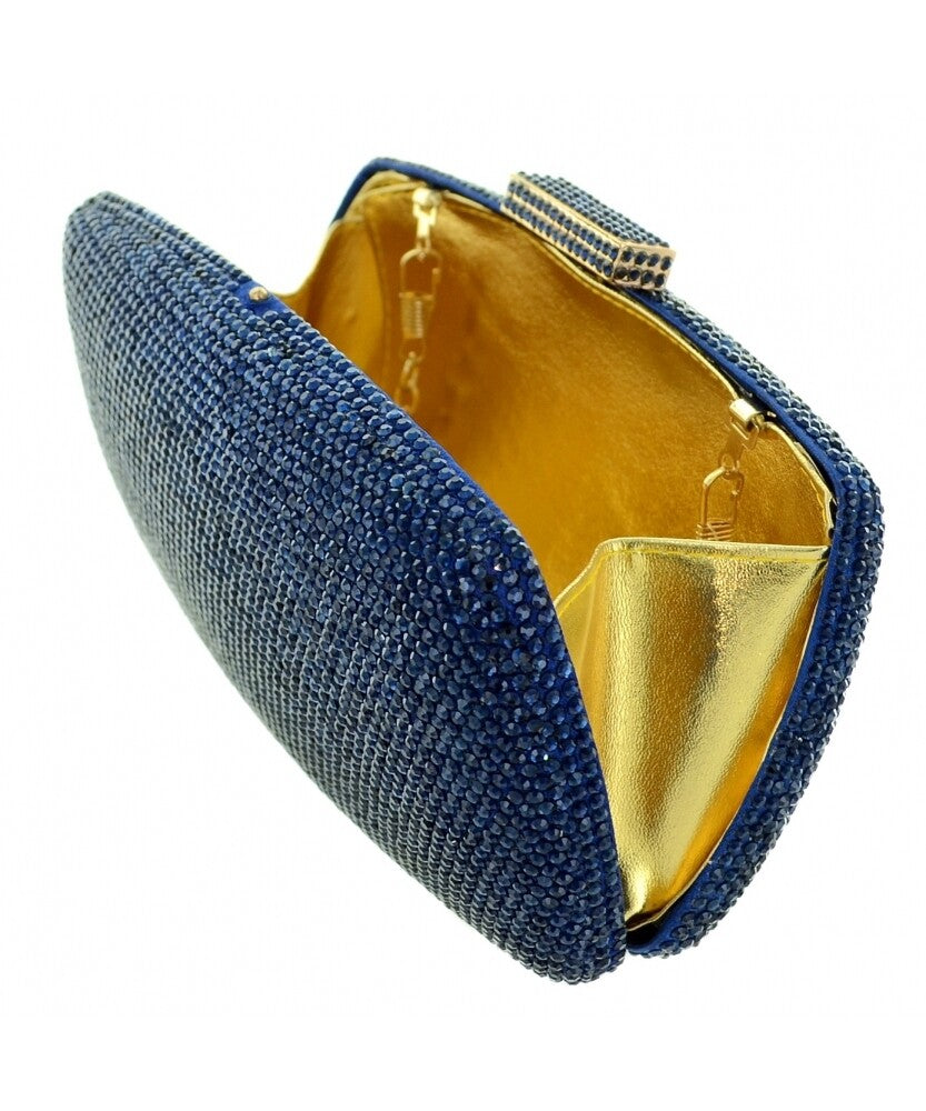 Navy gold clutch bag best sale