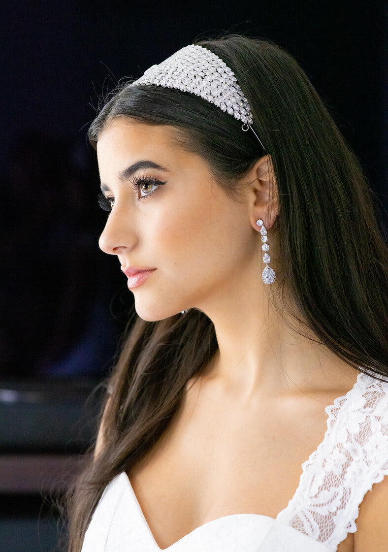 Celia Beautiful crystal drop bridal earrings