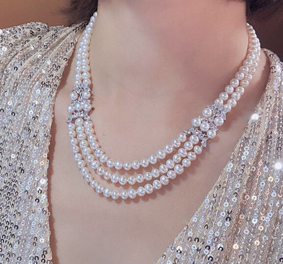 Pearlann - Classic Glamour pearl bridal necklace set