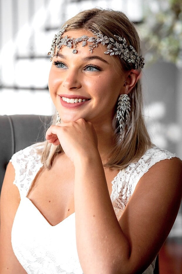 Princess Keneisha - Swarovski crystal wedding headband hair vine