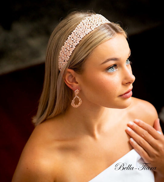 Anitarose - Stunning Crystal Rose Gold headband – Bella-Tiara display picture 2