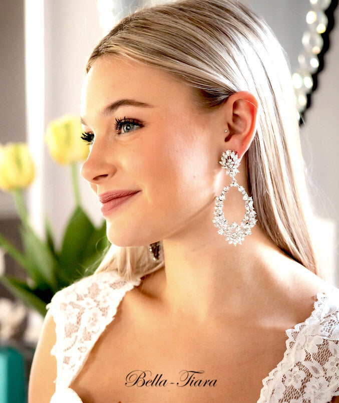 Giovanna -  Beautiful statement crystal bridal earrings