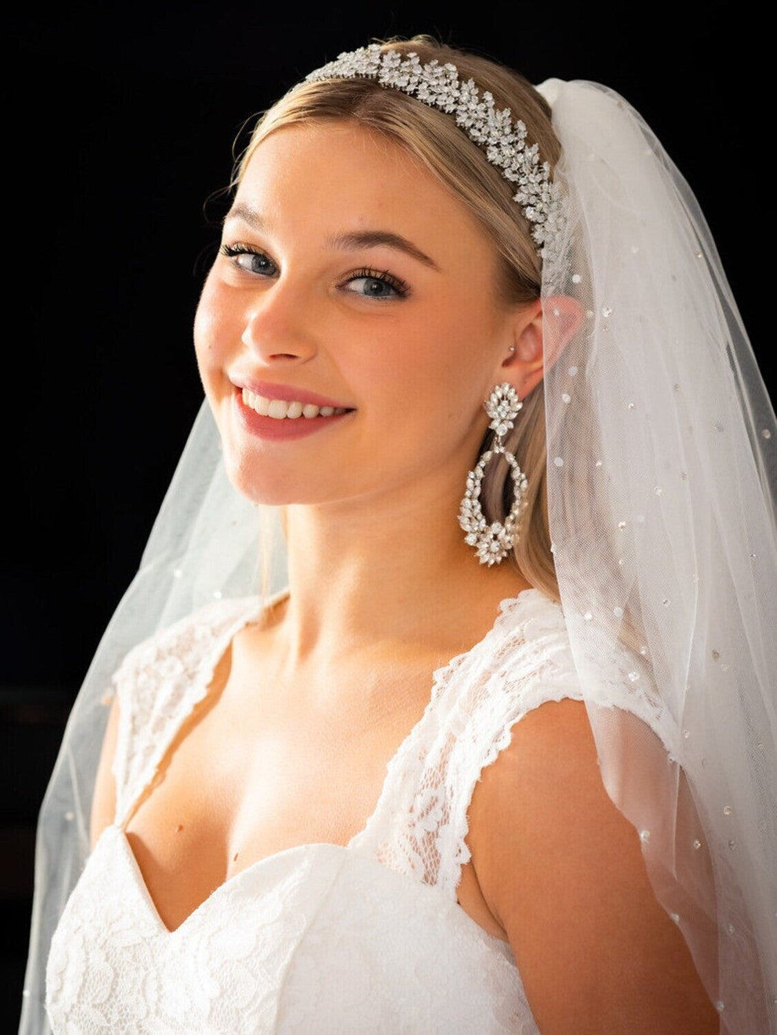 Giovanna -  Beautiful statement crystal bridal earrings
