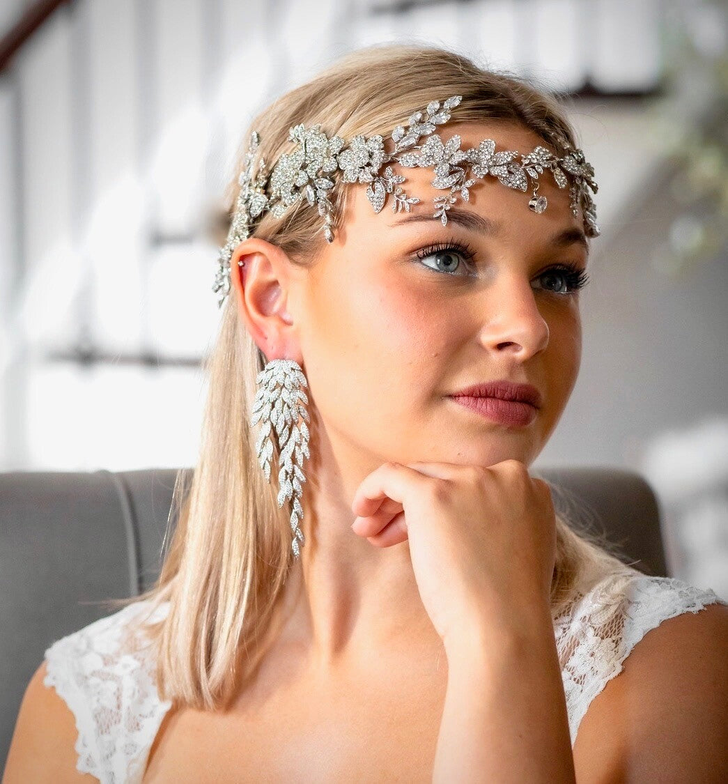 Princess Keneisha - Swarovski crystal wedding headband hair vine