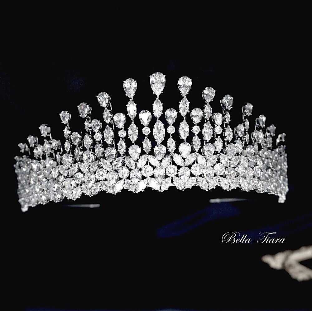 Marlena - Crystal silver royal Tiara