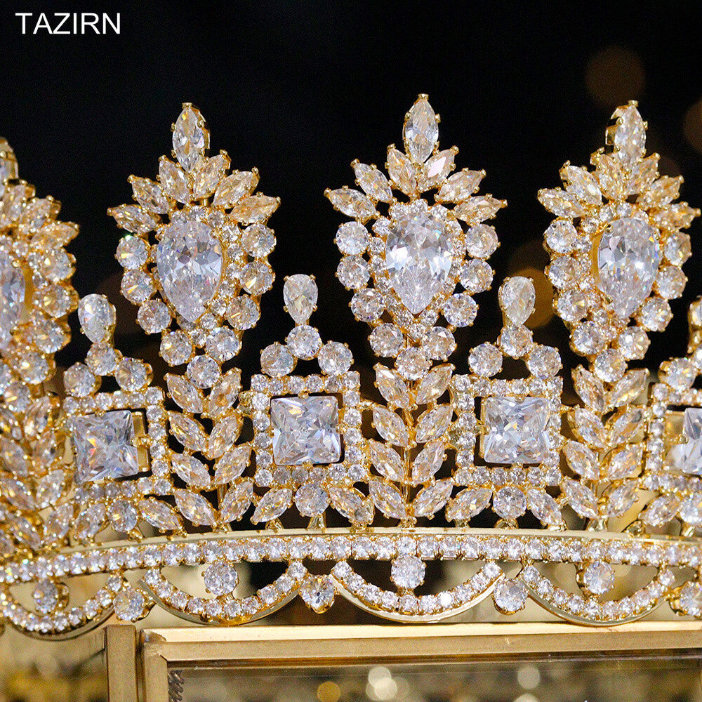 Athena, Gold Swarovski Crystal Crown Tiara