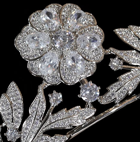 The Strathmore Rose Tiara - Beautiful floral crystal tiara