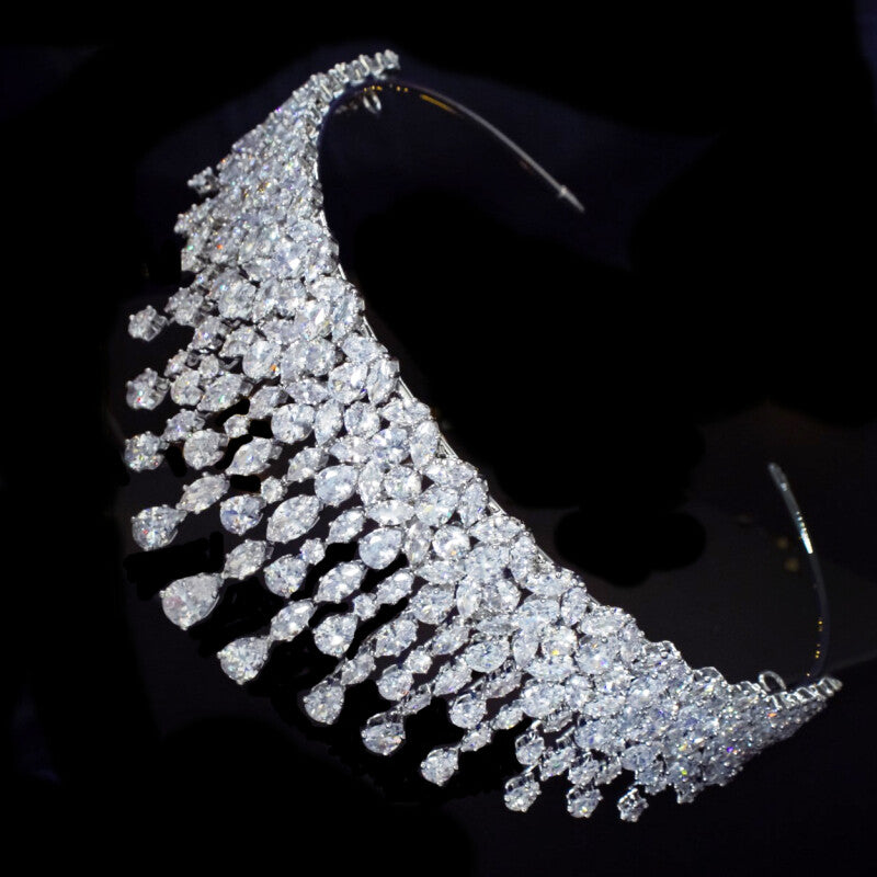 Marlena - Crystal silver royal Tiara