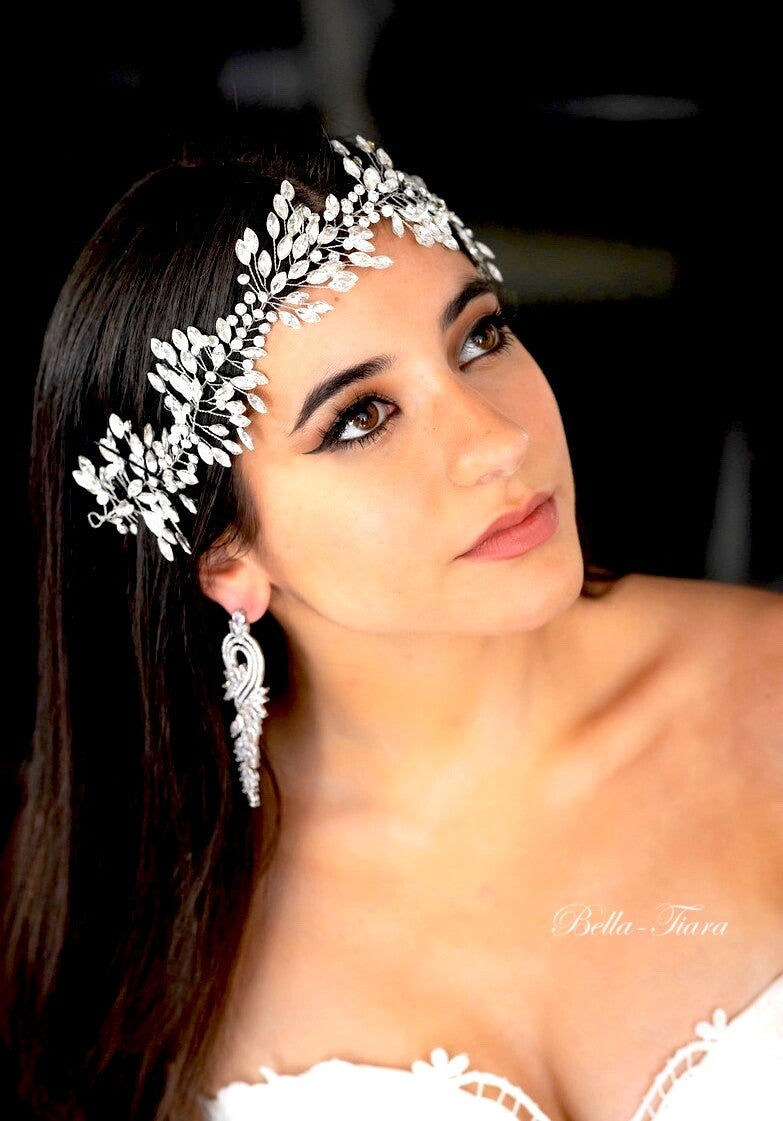 Swarovski crystal headband, wedding crystal hair vine, crystal bridal headband, wedding headpiece, bridal top headpiece, wedding headband