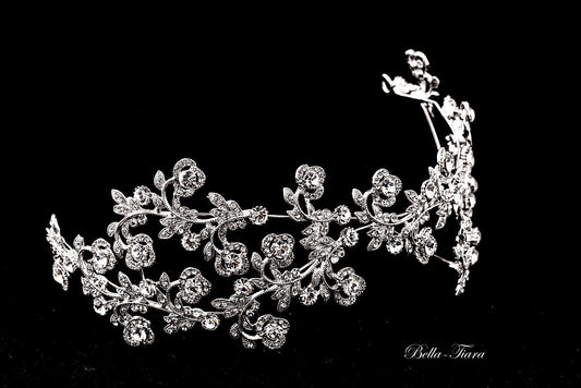 Tiana - Romantic floral Swarovski crystal wedding Headband