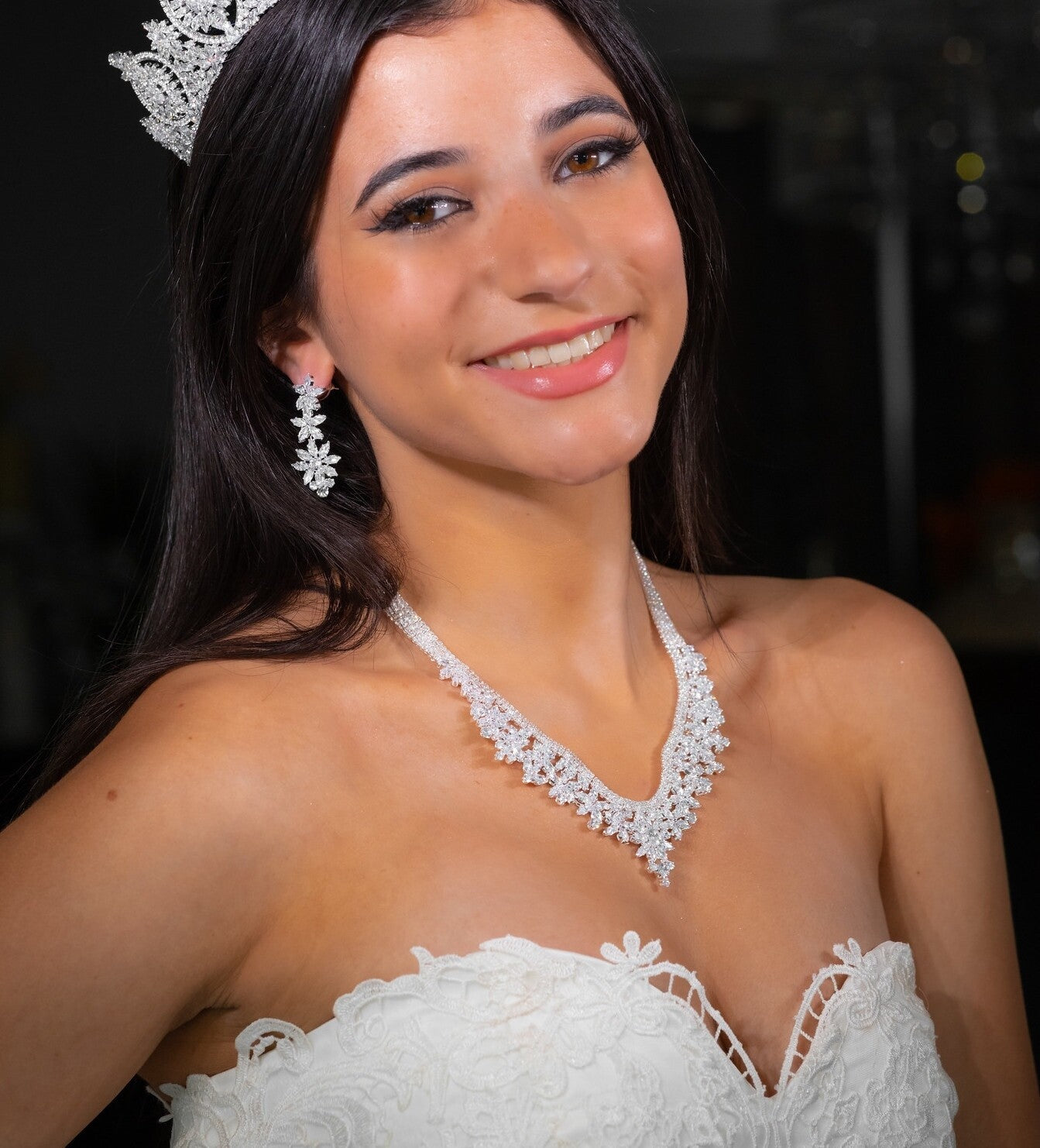 PrincessNara - Cubic zirconia wedding necklace