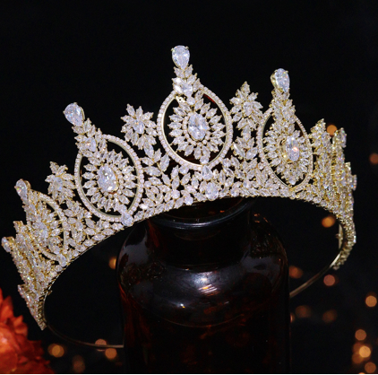 Antonia, Couture Gold Crystal Tiara