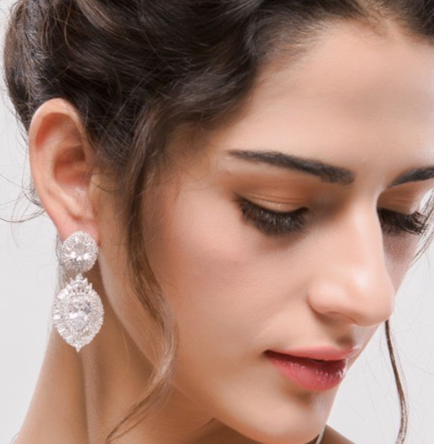Regina Stunning Statement crystal drop bridal earrings