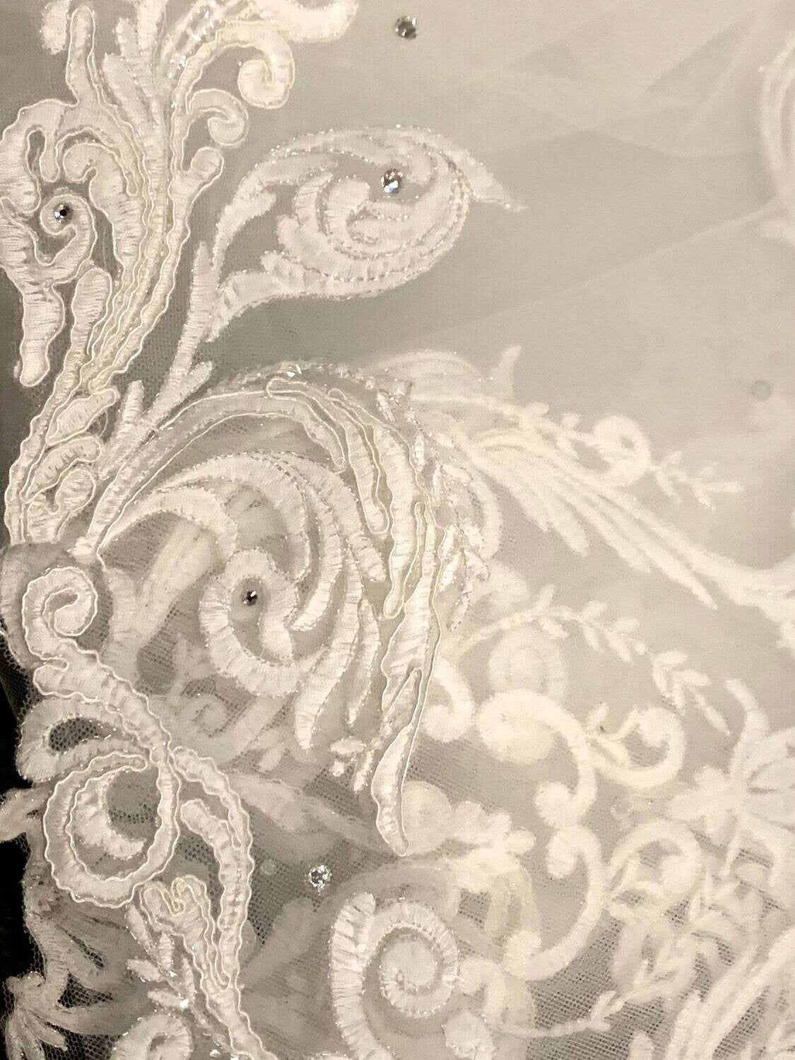 Princess Aria - Stunning Vintage french royal lace royal cathedral veil