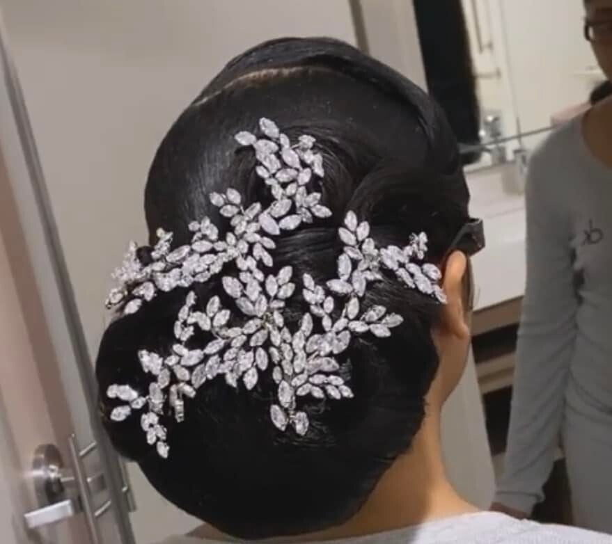 Alison - Crystal hairpiece side vine wedding headpiece