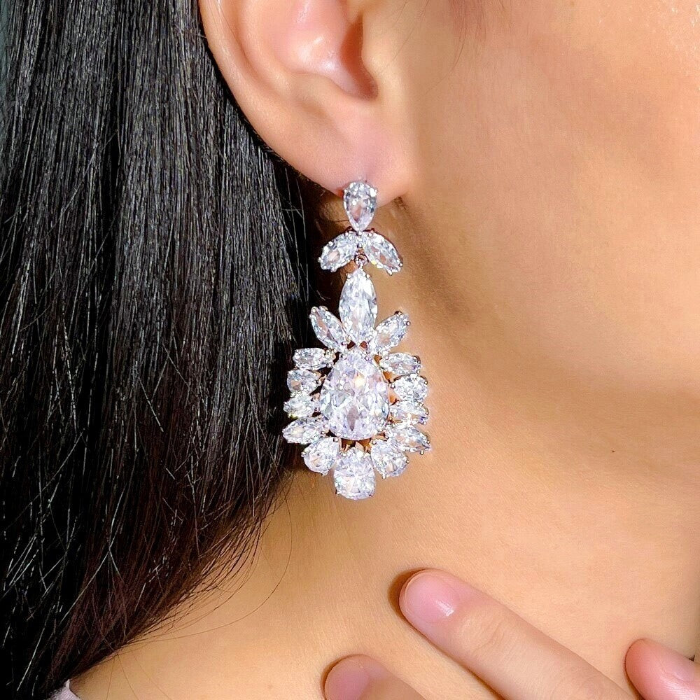 Tabata Stunning statement drop Bridal Earrings