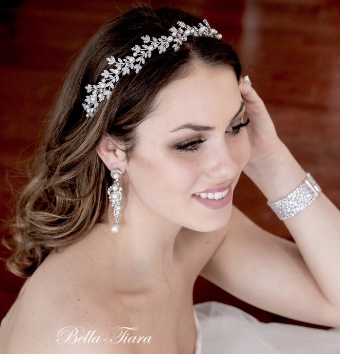 Romantica - wedding Crystal pearl headband