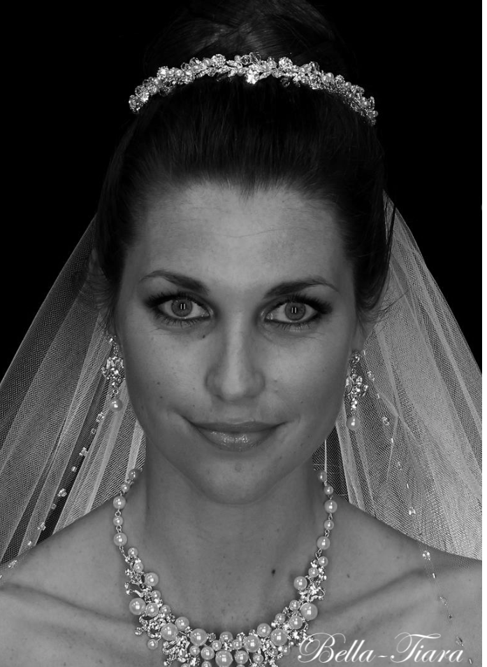 Jackie- Beautiful Pearl and Crystal wedding headband