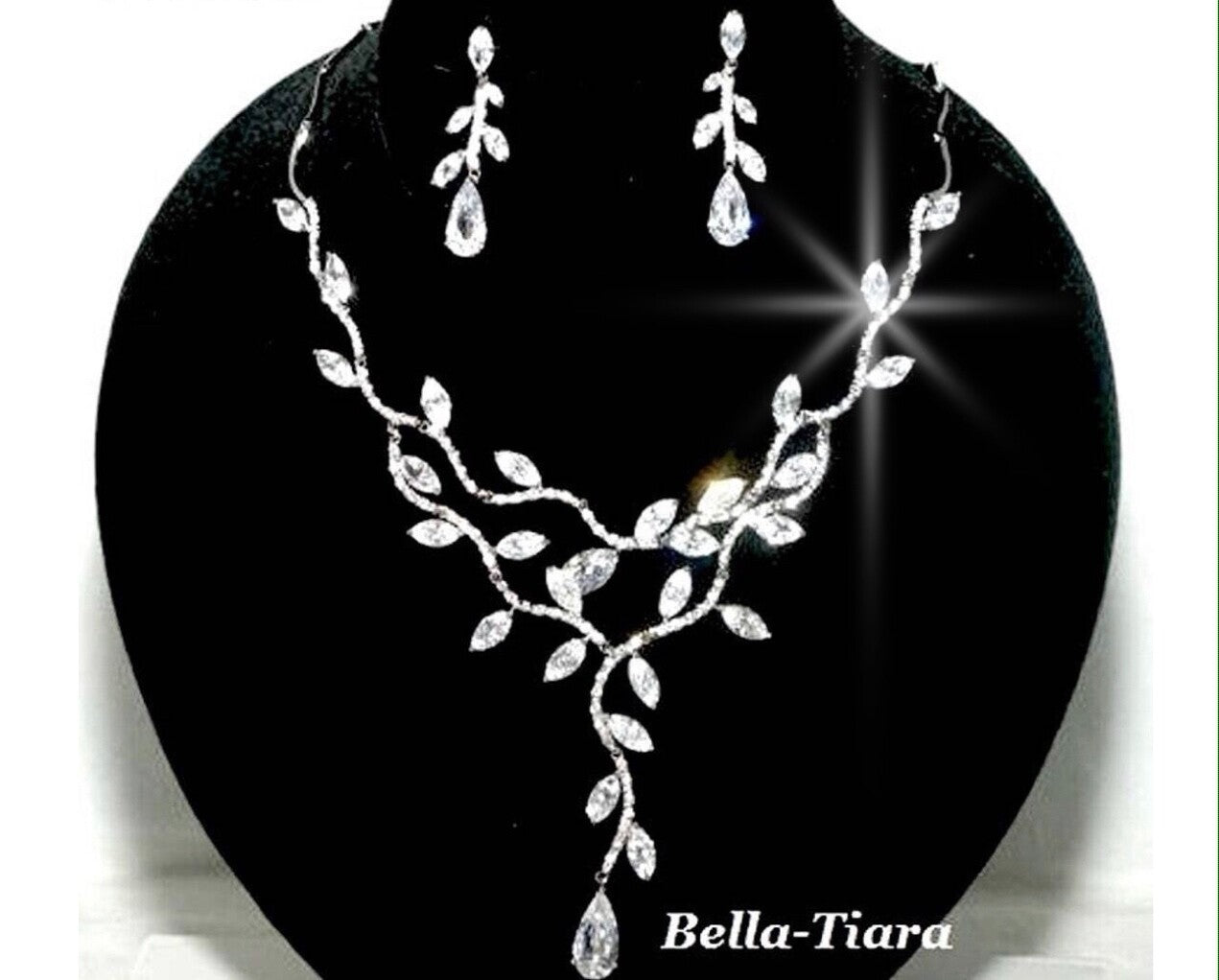 Josanne -  Gorgeous CZ vine bridal necklace set