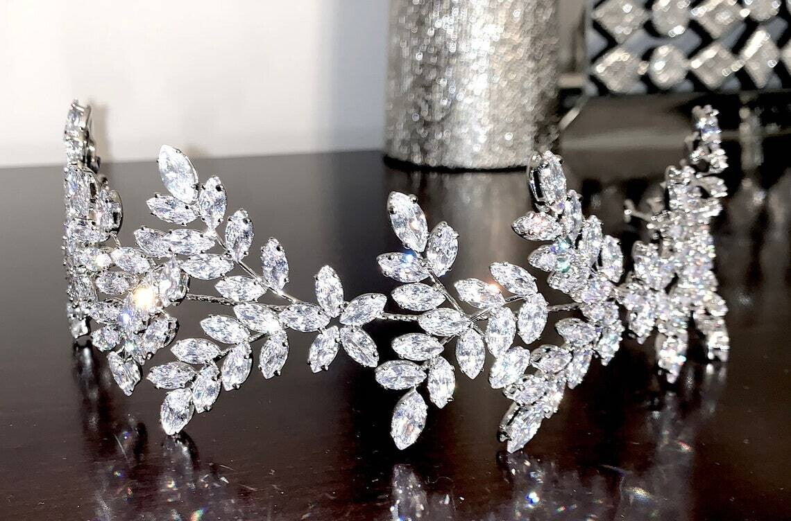 Georgia - Dazzling crystal vine wedding headpiece