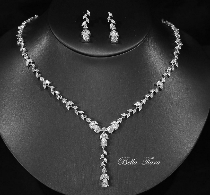 Rosamaria -  Elegant vine bridal bridesmaids prom necklace set